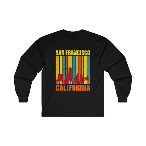 Men's San Francisco Vintage Skyline Long Sleeve Tee
